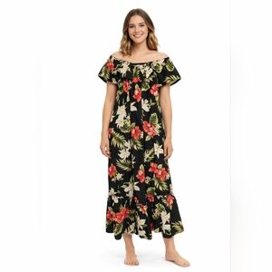 Vintage KY's Hawaii‎ Island Tropical Beach Vacation Floral Dress Women's XL